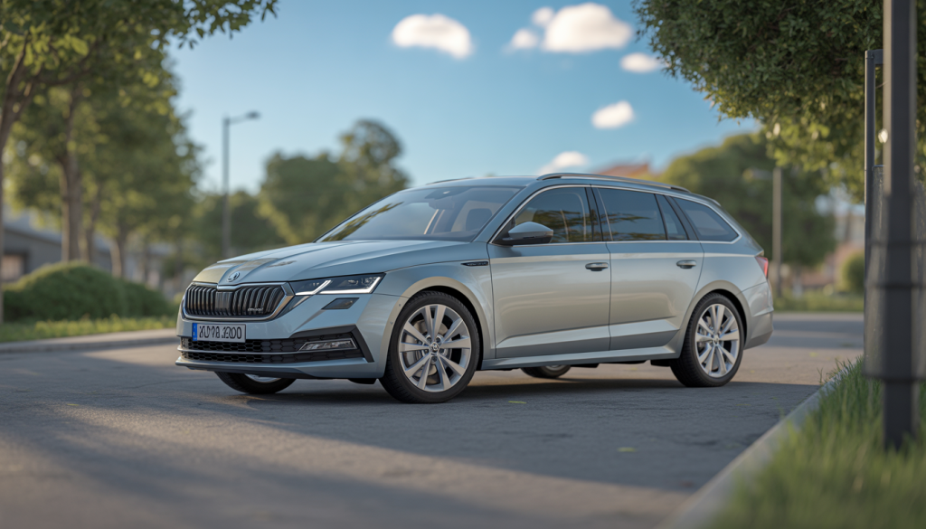 Сріблястий універсал Skoda Octavia Combi — найкраще сімейне авто з великим багажником