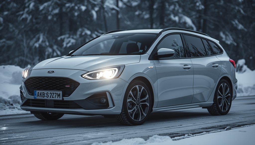 Ford Focus Wagon — динамічний універсал на засніженій трасі