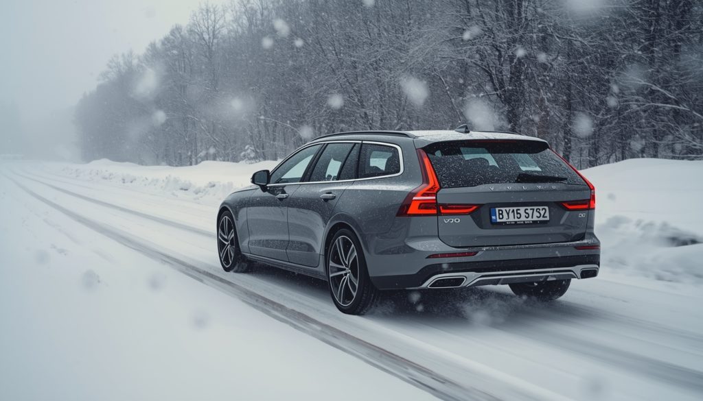 Безпечний універсал Volvo V60 на зимовій дорозі